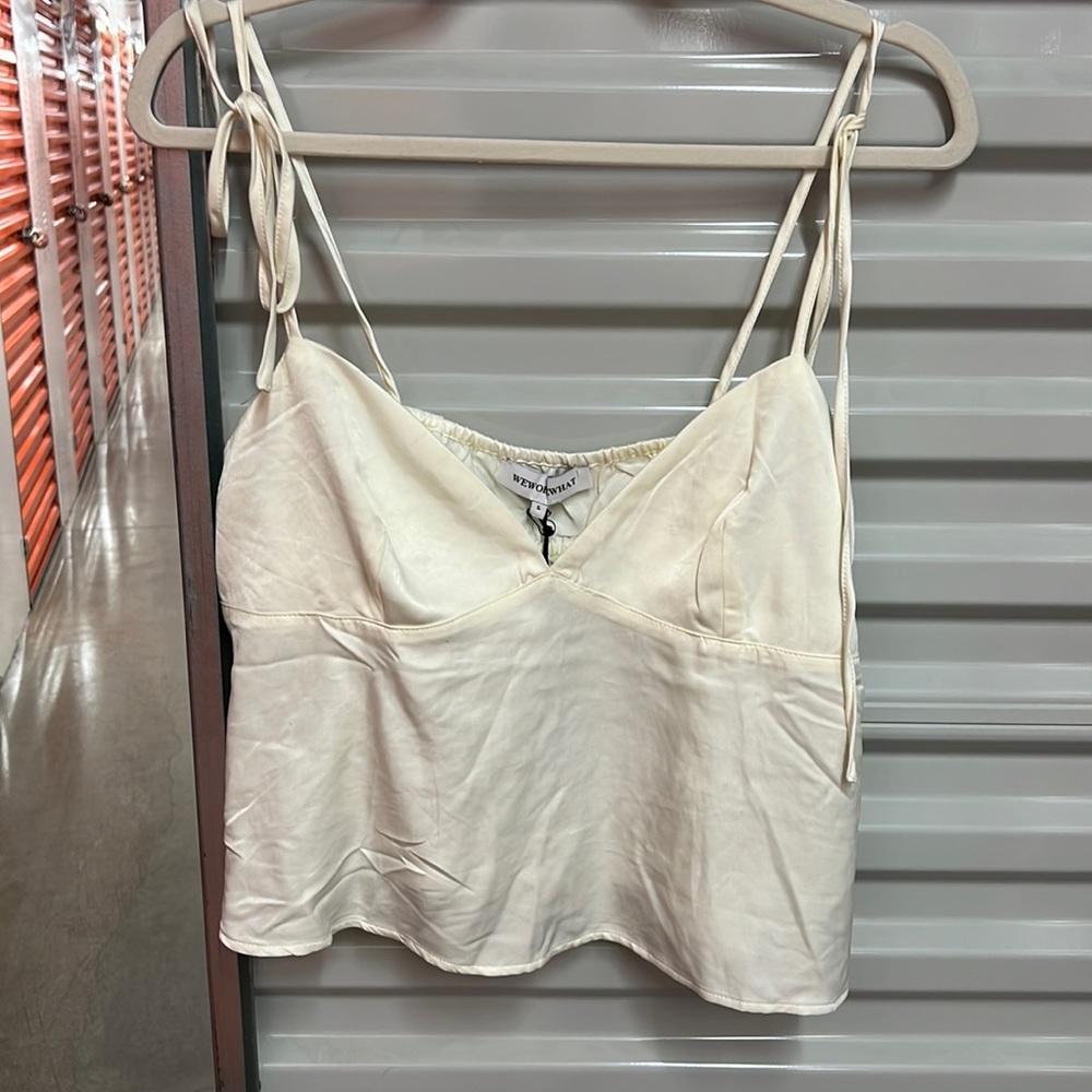 WeWoreWhat Satin Crop Top